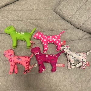 FIVE PINK mini dogs! All PERFECT condition!